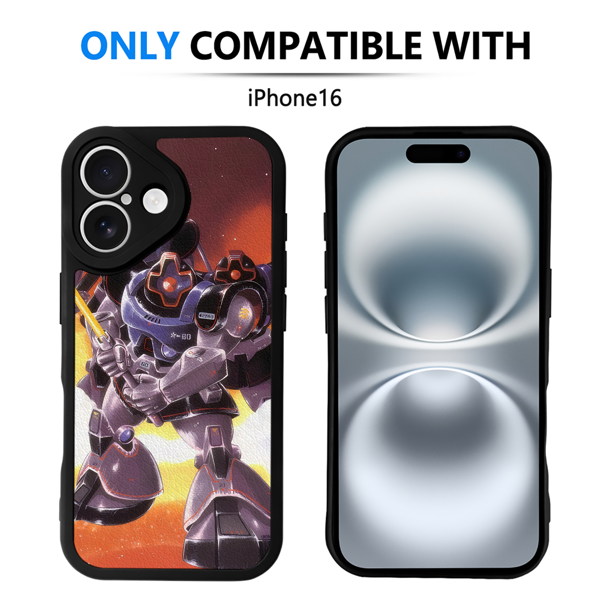 （画像用） 機動戦士ガンダム Mobile Suit Gundam 【iPhone 16シリーズ対応】シリコンスマホケース（レザー調） 材質：シリコン
